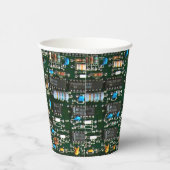 Computer Electronics Printen Circuit Board Afbeeld Papieren Bekers (Rechts)