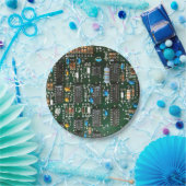 Computer Electronics Printen Circuit Board Afbeeld Papieren Bordje (Feest)
