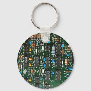 Computer Electronics Printen Circuit Board Afbeeld Sleutelhanger