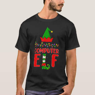 Computer Elf Matching Family Lighting Kerstmis T-shirt