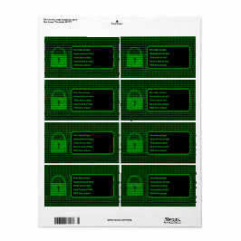 Computer- en Info Security Cyber Services Padlock Etiket