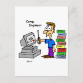 Computer Engineer Cartoon Briefkaart (Voorkant)