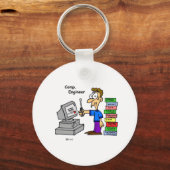 Computer Engineer Cartoon Sleutelhanger (Voorkant)