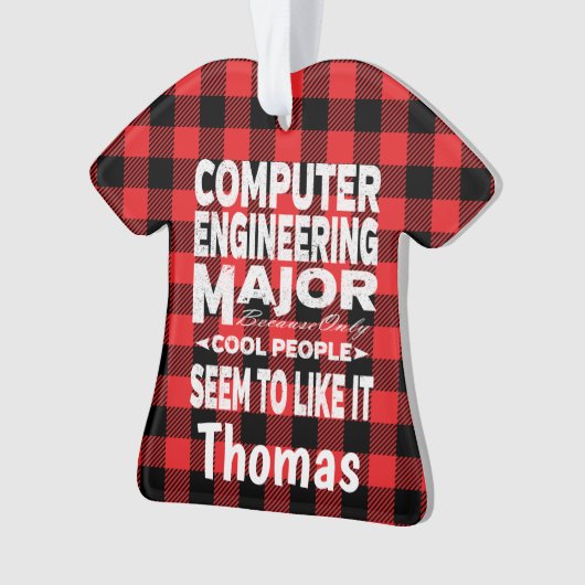 Computer Engineer College Major Red Pset Ornament (voorkant)