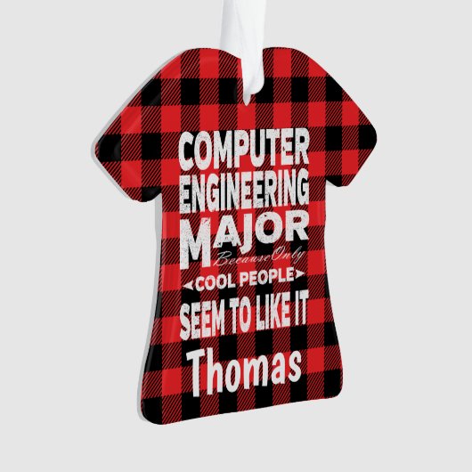 Computer Engineer College Major Red Pset Ornament (voorkant)