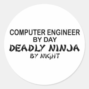Computer Engineer Deadly Ninja Ronde Sticker
