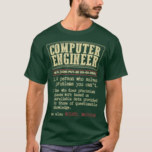 Computer Engineer Gift Funny Dictionary T-shirt (Voorkant)