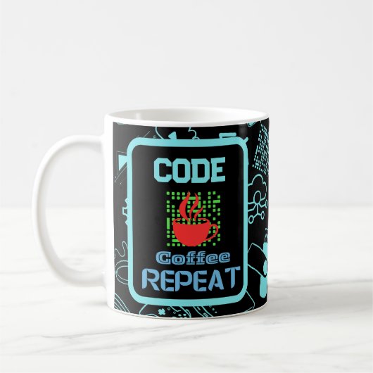 Computer Engineer Programmeur Codering Tech Black Koffiemok (Links)