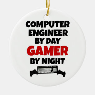 Computer Engineer van Day Gamer by Night Keramisch Ornament
