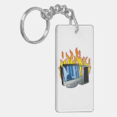 Computer Fire Acryl Sleutelhanger (Voorkant Links)