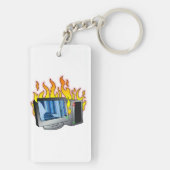 Computer Fire Acryl Sleutelhanger (achterkant)