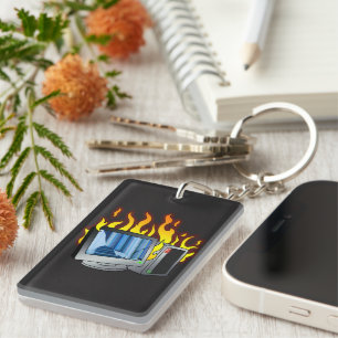 Computer Fire Acryl Sleutelhanger