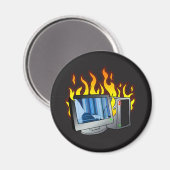 Computer Fire Circle Magnet Magneet (Voorkant / Achterkant)