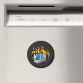 Computer Fire Circle Magnet Magneet (Insitu (Vaatwasser))