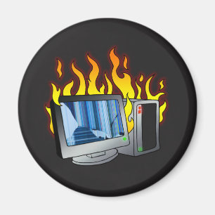 Computer Fire Circle Magnet Magneet