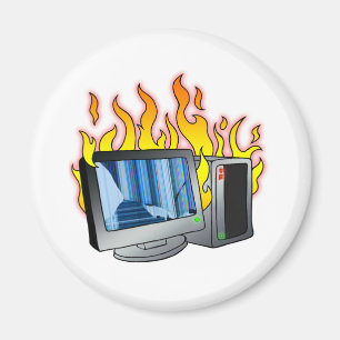 Computer Fire Circle Magnet Magneet