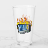 Computer Fire Glass Cup Glas (Achterkant)