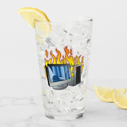 Computer Fire Glass Cup Glas (Voorkant ijs)