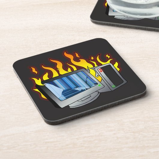 Computer Fire Hard plastic onderzetter (Linkerzijde)