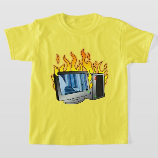 Computer Fire Kinderen Basic T-shirt (Laagn)