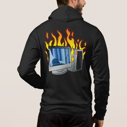 Computer Fire Mannen Hoodie (Achterkant)
