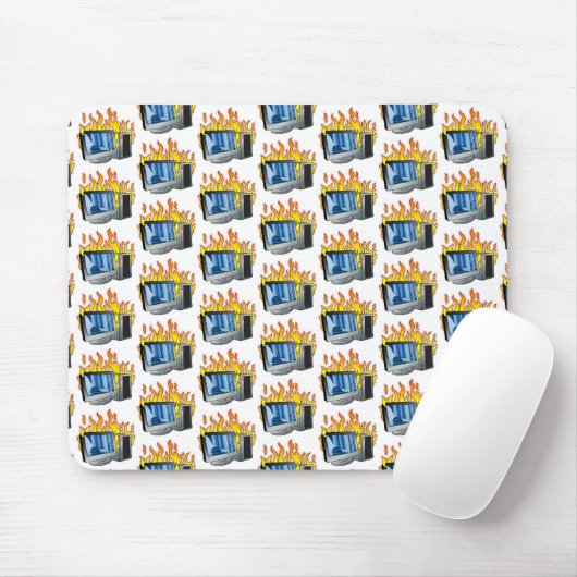 Computer Fire Mousepad Muismat (Met muis)