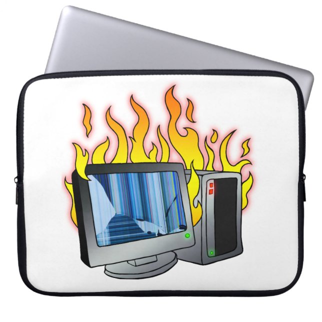 Computer Fire Neopreen Laptophoes Laptop Sleeve (Voorkant)