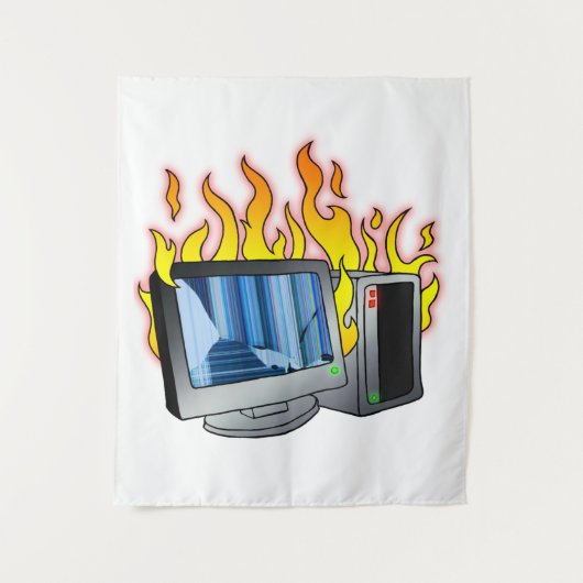 Computer Fire Wall Tapestry Wandkleed (Voorkant)