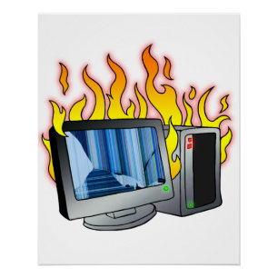 Computer Fire Zazzle Glossy Poster Perfect Poster