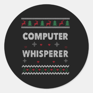 Computer fluistert het sysadmin lelijk ronde sticker