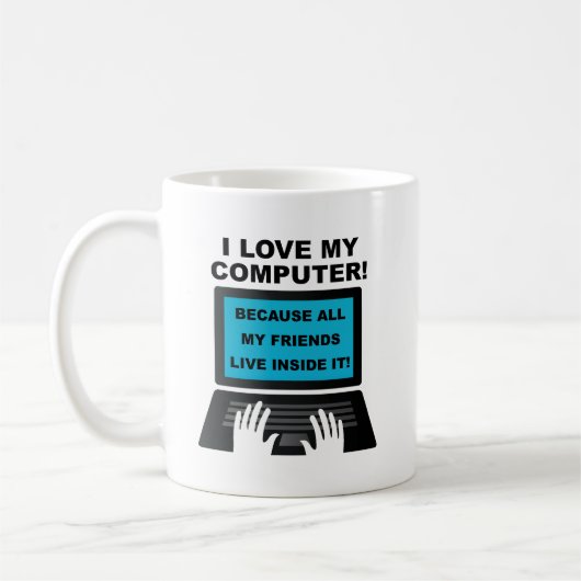 Computer Friends Funny Mug (Gauche)