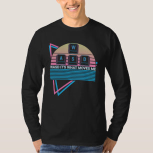 Computer Gamer Gamen Retro WASD Het is Wat Beweegt T-shirt