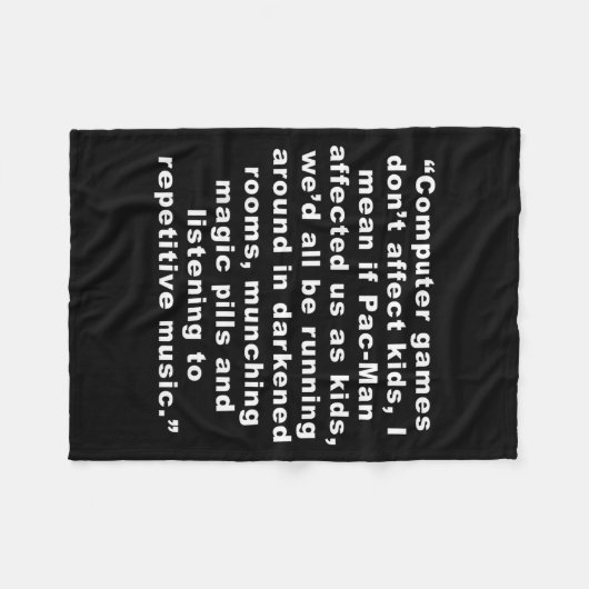 Computer Games Dont Affect Us Funny  Fleece Deken (Voorkant (Horizontaal))