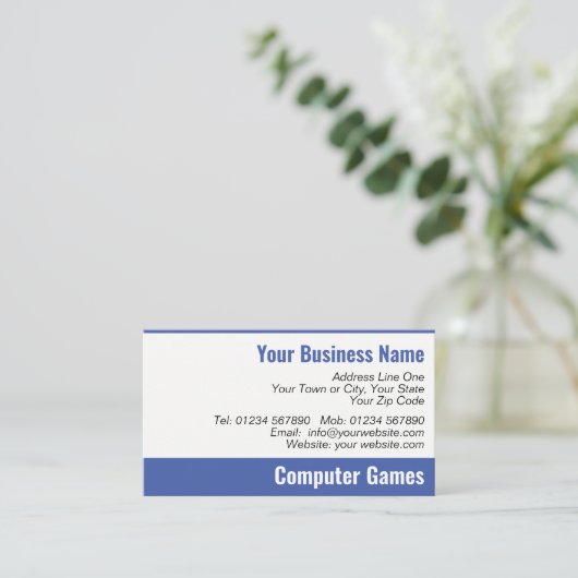 Computer Games QR Code Visitekaartje (Staand voorkant)