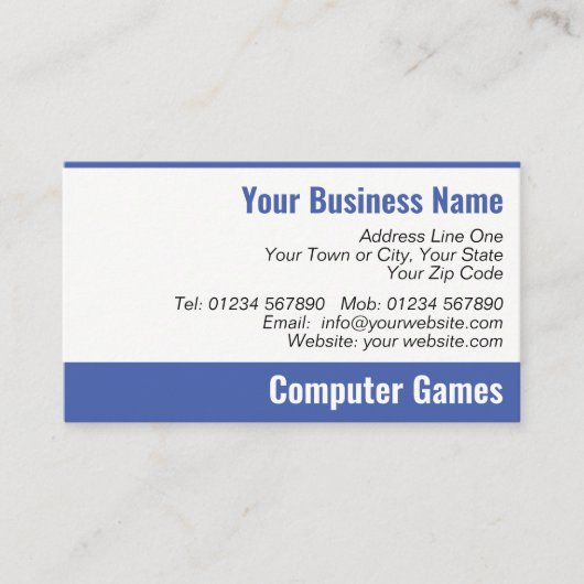Computer Games QR Code Visitekaartje (Voorkant)