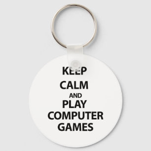 Computer games rustig houden en spelen sleutelhanger