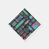Computer Geek Black Input Pattern Napkins Servetten (Hoek)