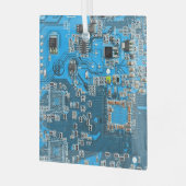 Computer Geek Circuit Board Blue Glas Ornament (Voorkant links)