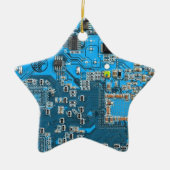 Computer Geek Circuit Board Blue Keramisch Ornament (Voorkant)