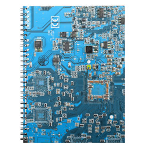 Computer Geek Circuit Board Blue Notitieboek