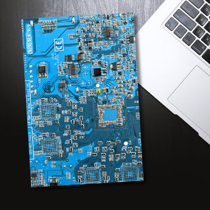 Computer Geek Circuit Board Blue Poster