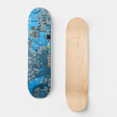 Computer Geek Circuit Board Blue Skateboard (Voorkant)