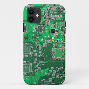 Computer Geek Circuit Board - groen iPhone 11 Hoesje