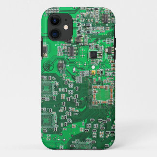 Computer Geek Circuit Board - groen iPhone 11 Hoesje