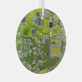 Computer Geek Circuit Board Light Green Glas Ornament (Voorkant Rechts)