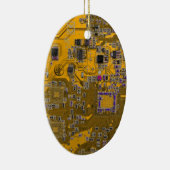 Computer Geek Circuit Board Light Oranje Keramisch Ornament (Rechts)