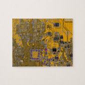 Computer Geek Circuit Board Light Oranje Legpuzzel (Horizontaal)
