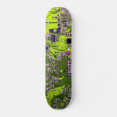 Computer Geek Circuit Board Neon Yellow Skateboard (Voorkant)