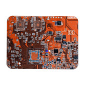 Computer Geek Circuit Board Oranje Magneet (Horizontaal)