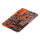 Computer Geek Circuit Board Oranje Magneet (Linkerzijde)